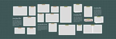 Resim veya fotoğraf çerçevesi kolaj düzeni soyut fotoğraf çerçeveleri ve dijital fotoğraf duvarı şablonu