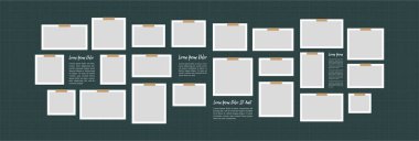 Resim veya fotoğraf çerçevesi kolaj düzeni soyut fotoğraf çerçeveleri ve dijital fotoğraf duvarı şablonu