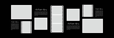Resim veya fotoğraf çerçevesi kolaj düzeni soyut fotoğraf çerçeveleri ve dijital fotoğraf duvarı şablonu