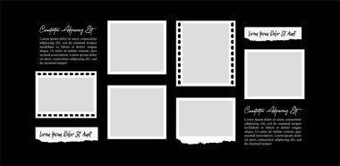 Resim ya da fotoğraf çerçeveli kolaj. çizgi roman sayfası ızgara düzeni soyut fotoğraf çerçeveleri ve dijital fotoğraf duvarı şablonu