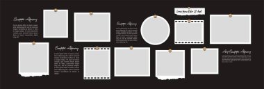 Resim ya da fotoğraf çerçeveli kolaj. çizgi roman sayfası ızgara düzeni soyut fotoğraf çerçeveleri ve dijital fotoğraf duvarı şablonu