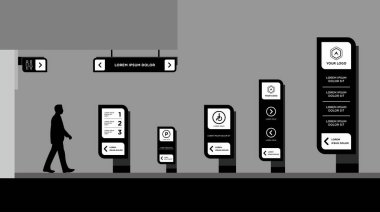 Totem imzası dış ve iç şablon kurumsal kimlik ayarlandı