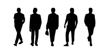 İş adamları siluet vektör biçimi illüstrasyonu