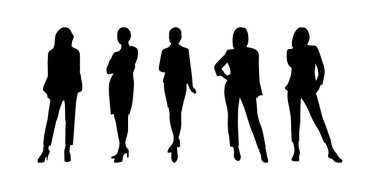 İş adamları siluet vektör biçimi illüstrasyonu