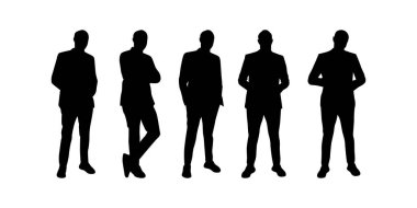 İş adamları siluet vektör biçimi illüstrasyonu