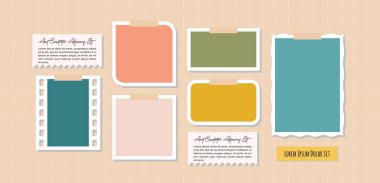 Resim veya fotoğraf çerçevesi kolaj düzeni soyut fotoğraf çerçeveleri ve dijital fotoğraf duvarı şablonu