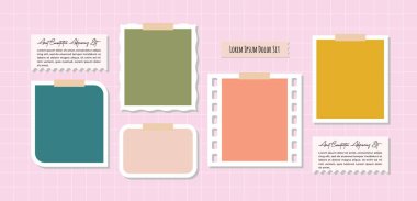 Resim veya fotoğraf çerçevesi kolaj düzeni soyut fotoğraf çerçeveleri ve dijital fotoğraf duvarı şablonu