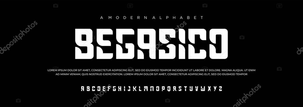 Creative modern urban alphabet font Digital abstract moslem futuristic fashion