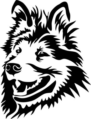 Bohem çoban - stilize edilmiş siyah-beyaz vektör çizimi