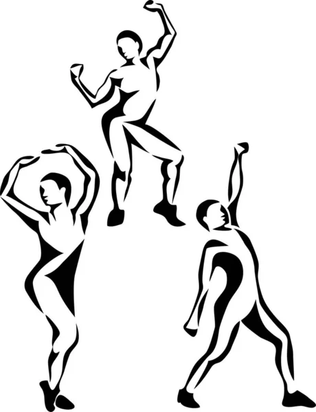 フィットネスダンサー ベクトル図 — ストックベクタ
