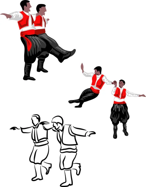 Έλληνες Χορευτές Διανυσματική Απεικόνιση — Διανυσματικό Αρχείο