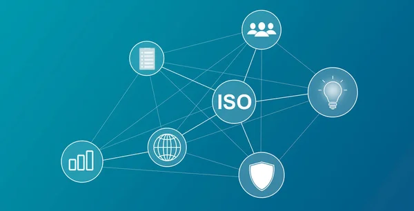 Iso Icons Virtual Screen Blue Background — Stock Photo, Image