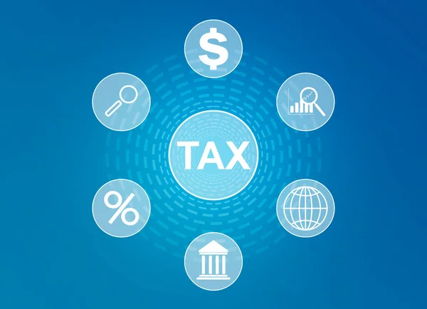 Tax Піктограми Віртуальному Екрані — стокове фото