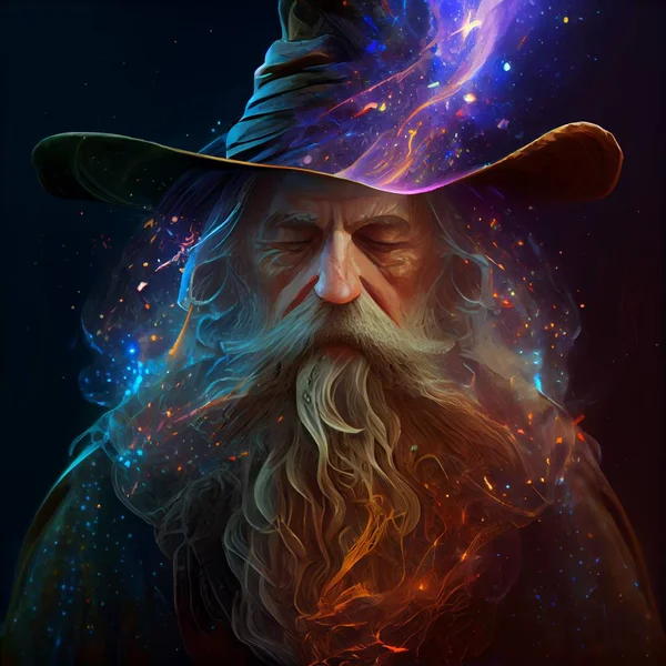 Illustrated Wizard Beard Generative Royalty Free Stock Images