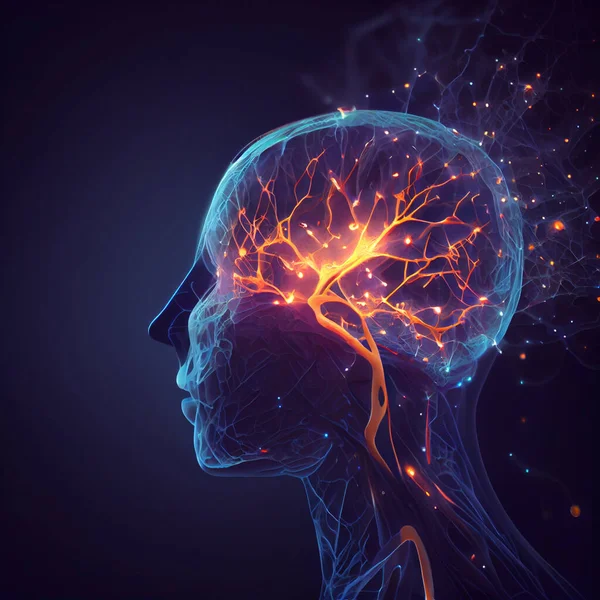 Human Head Glowing Neurons Brain Esoteric Meditation Concept Connection Other Stock Picture