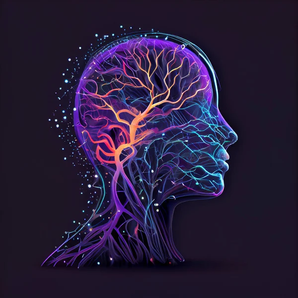 Human Head Glowing Neurons Brain Esoteric Meditation Concept Connection Other Royalty Free Stock Photos