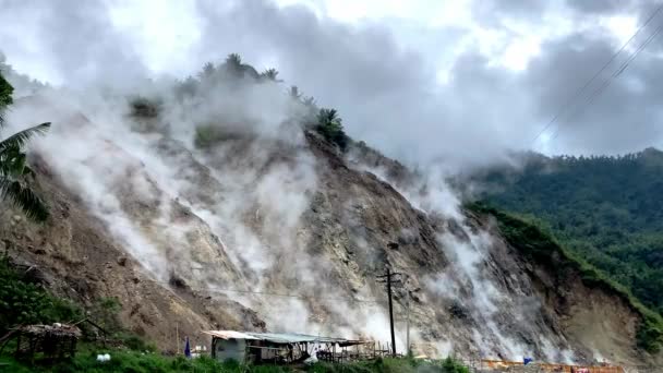 Geotermikus Hőforrások Hidrogén Szulfiddal Történő Gőzkibocsátás Fülöp Szigetek Ázsiában Kiváló — Stock videók