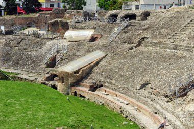 Aarhus 'un şehir manzarası, Danimarka. Fotoğraf, Gökkuşağı Panorama, AroS Müze yolunda mavi camdan çekildi..