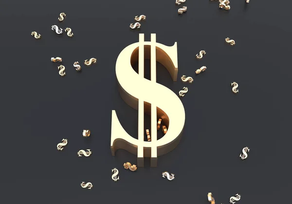 Dolar İşareti, 3D İşaret Altın Dolar İşareti.