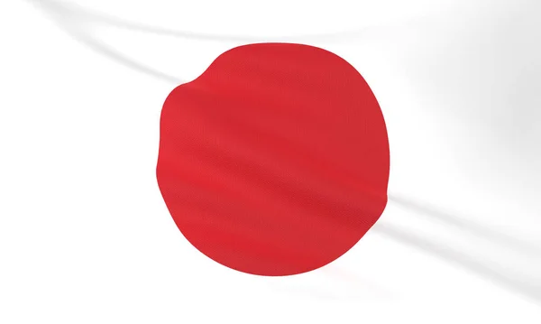 Japon Bayrağı, çok yüksek kumaşlı detaylı 3D rüzgarda Japon bayrağı.
