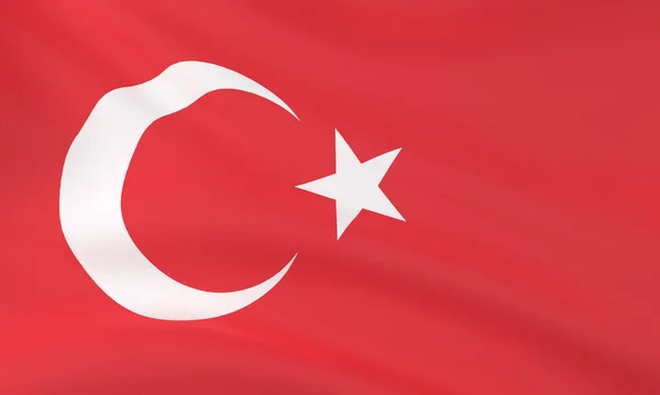 Very High Fabric Detailed Render Turkish Flag Wind Images De Stock Libres De Droits