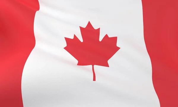 Canada National Flag Blowing Wind Rendering Images De Stock Libres De Droits