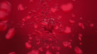 Happy Valentines Day, This motion graphics features tiny hearts to stylishly reveal Happy valentines day text.