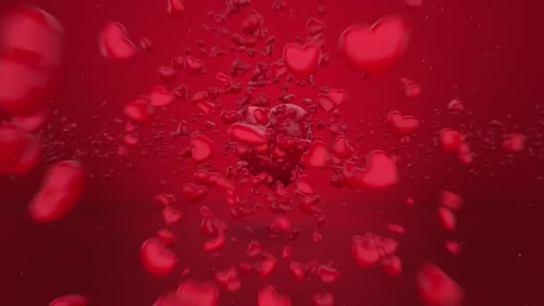 Happy Valentines Day Motion Graphics Features Tiny Hearts Stylishly Reveal — Vídeo de Stock