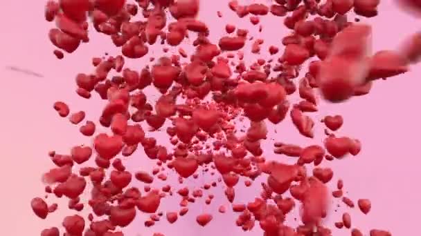 Uçan Kırmızı Kalp Uluslararası Kadınlar Günü Kutlamak Için Numara Yarattı — Stok video