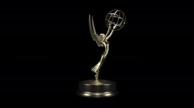 Basit sürükle ve bırak kullanımı için şeffaf bir alfa kanalında altın bir Emmy figürü!