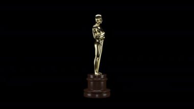 Şeffaf bir alfa kanalında kolay sürükle ve bırak kullanımı için altın bir Oscar Heykeli!