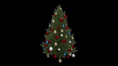 Şeffaf bir alfa kanalı arka planında bir Noel ağacını sürükle ve düşür.