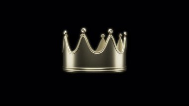 Basit sürükle ve bırak kullanımı için Alpha şeffaf kanal arka planında 3d parlayan altın Crown...