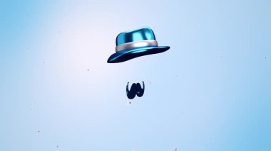 Babalar Günü 'nü, parçacık etkisine sahip mavi bir arkaplan üzerine kurulmuş çarpıcı bir 3 boyutlu animasyonla kutlayalım..