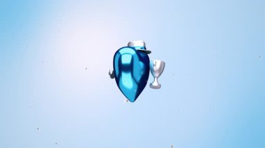 Babalar Günü 'nü, parçacık etkisine sahip mavi bir arkaplan üzerine kurulmuş çarpıcı bir 3 boyutlu animasyonla kutlayalım..