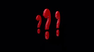 Kolay sürükle ve bırak kullanımı için şeffaf bir alfa kanalı arka planında üç soru işareti döngüsü...