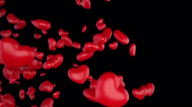 Uçan Parçacık Kalpleri kolay sürükle ve bırak kullanımı için şeffaf bir alfa kanal arka planında geçiş...