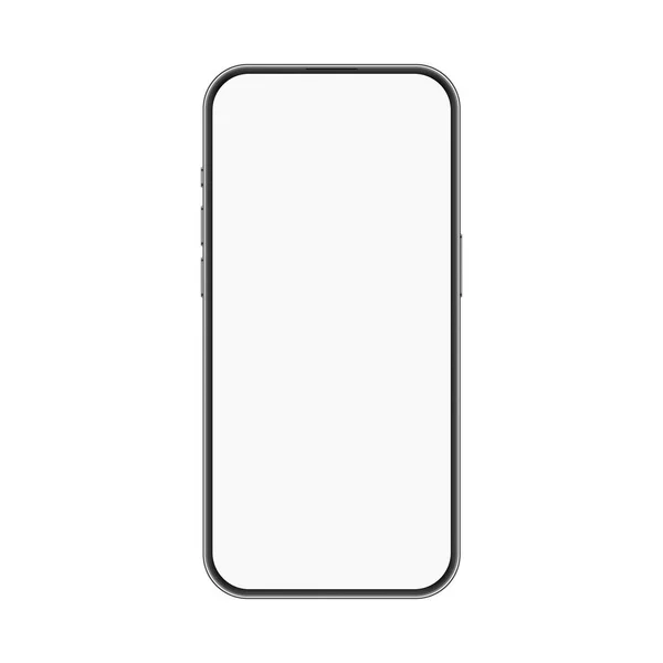 Smartphone Mockup with Blank Screen, Isolated on White Background, Front View. Vector Illustration