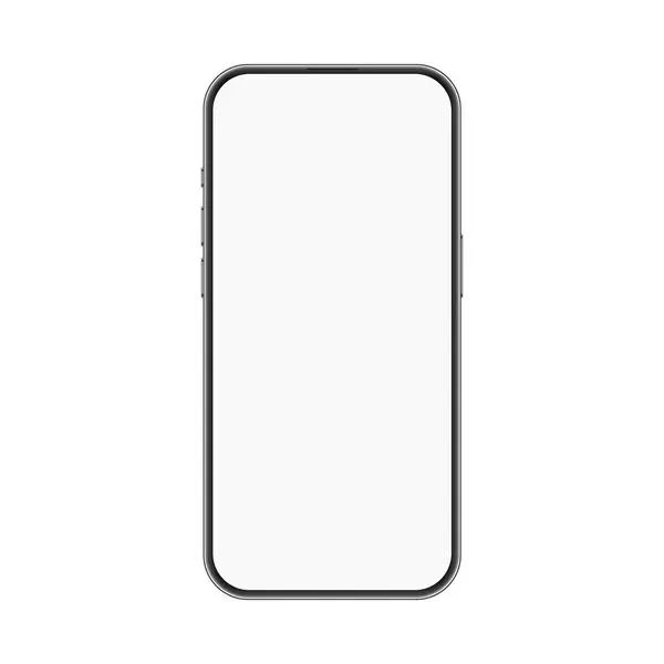 Smartphone Mockup Blank Screen Tecrit Edilmiş Beyaz Arkaplan Front View Telifsiz Stok Vektörler