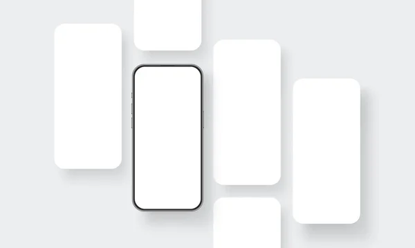 Phone With Blank App Screens. Mockup for Mobile Apps Designs. Vector Illustration