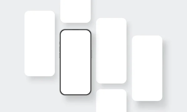 Phone Blank App Screens Mockup Mobile Apps Designs Vector Illustration Ilustracja Stockowa