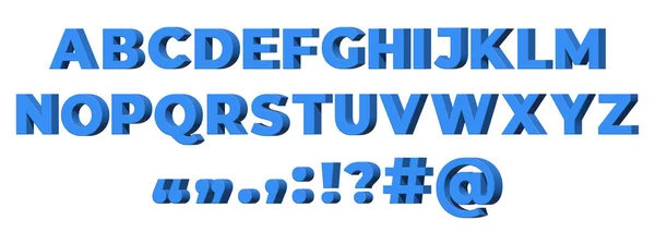 Blue Font English Alphabet Marcas Puntuación Ilustración — Foto de Stock