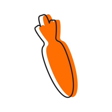 Havuç Simgesi, Beyaz Arkaplanda izole edilmiş. Vektör İllüstrasyonu