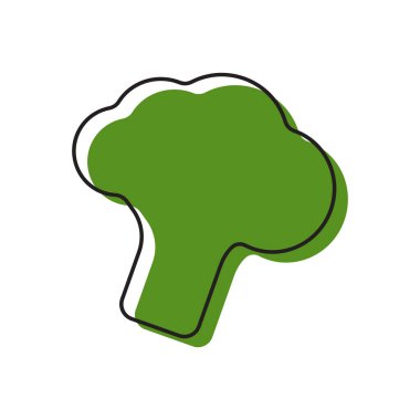 Brokoli Simgesi, Beyaz Arkaplanda izole edilmiş. Vektör İllüstrasyonu