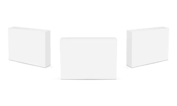 白い背景で隔離される長方形の包装の医学か化粧品箱のセット ベクターイラスト — ストックベクタ
