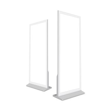 Boş ekranlı Clay LCD Dijital Sinyal Biçimi, Yan Görünüm, Beyaz Arkaplanda İzole Edilmiş. Vektör İllüstrasyonu