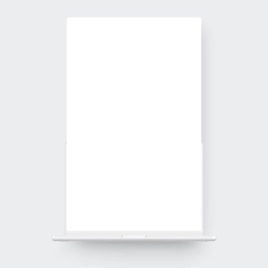 Web sitesi tasarımını göstermek için boş ekranlı Clay Laptop Mockup. Vektör İllüstrasyonu