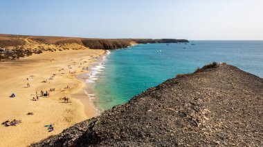 Playa Mujeres, Playa Blanca, Yaiza, Lanzarote, Las Palmas, Islas Canarias, İspanya, Avrupa.