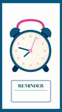 animasyon Video Alarmı Anımsatıcı Hareketi Alarm Saati Mavi Pembe