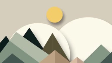 Düz dağlar manzara vektör resimleme arkaplanı